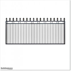 Gate is 4700mm wide and gate height is 1525mm. Overall gate height with wheels and tracks 1.6M