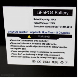 Solar Lithium Battery 12V / 30A for Solar Power Systems