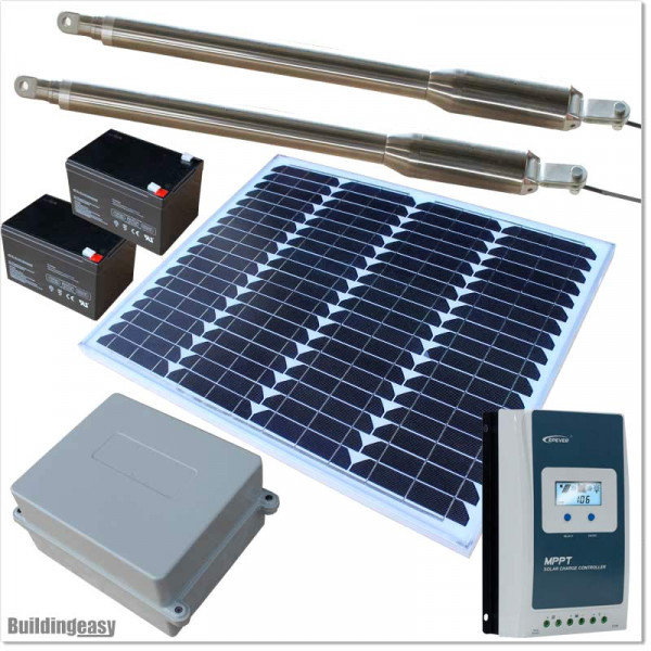 50W Solar operated double swing gate opener for medium duty applications