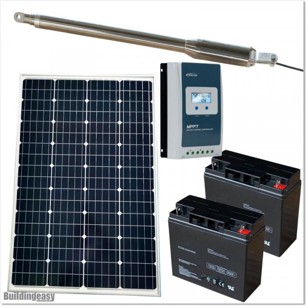 100W Solar operated single swing gate opener for medium duty applications