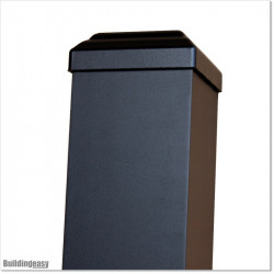 4" Steel 100 x 100 Galvanized Post Powder Coated In Black Colour 2.5M Long.
