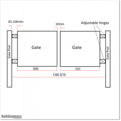 1.2M High Aluminium Flat Top Swing Gates 3M Wide in Auckland.
