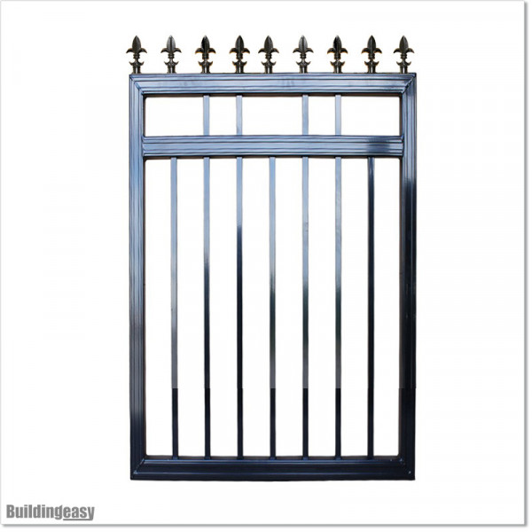 Aluminium Flat Top Pedestrian Gates 0.9M Wide in Black Colour