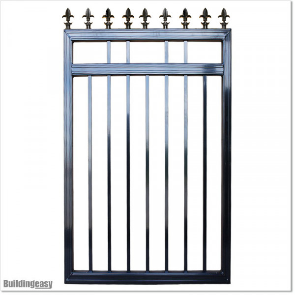 Aluminium Flat Top Pedestrian Gates 1M Wide in Black Colour