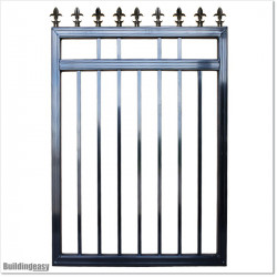 Aluminium Flat Top Pedestrian Gates 1.35M Wide in Black Colour