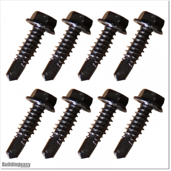 Self-tapping screws are powder coated in black colour. Size M8 X 32mm