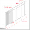 Angle Fence panel is 1.4M high (when not tilted) and 2.4M wide