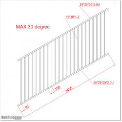 Angle Fence panel is 0.8M high (when not tilted) and 2.4M wide