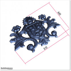 Forged aluminium decoration in shape of soccer logo design