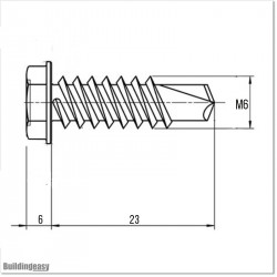 Self-tapping screws are powder coated in black colour. Size M6 X 25mm
