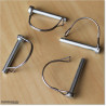 Scaffold frame joining lockable D-shape Pin