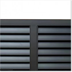 5.5M Wide & 1.8M High Flat Top Louver Sliding Gate in Matte Black Colour.