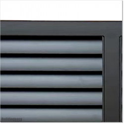 5.5M Wide & 1.8M High Flat Top Louver Sliding Gate in Matte Black Colour.