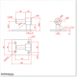 Non adjustable Galvanized Steel Hinge With X Lube Bush.