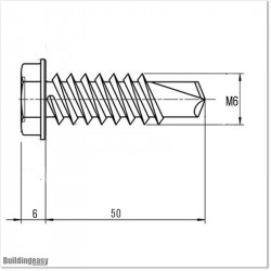 Self Tapping Screws are blackened. Size M6 X 50mm