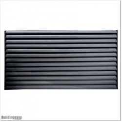 Aluminium Louver Fence is 1.45M high and 1.8M wide. Colour is Matte Black.