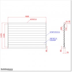 Aluminium Louver Fence Frame Look is 1.2M high and 1.8M wide. Colour is Matte Black.
