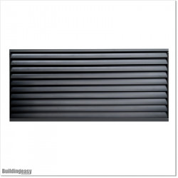 Aluminium Louver Fence Frame Look is 1.2M high and 1.8M wide. Colour is Matte Black.