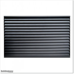 Aluminium Louver Fence Frame Look is 1.7M high and 1.8M wide. Colour is Matte Black.