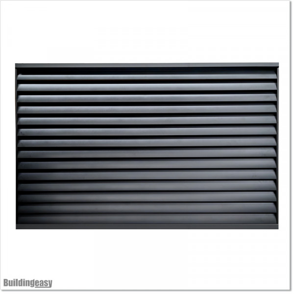 Aluminium Louver Fence Frame Look is 1.7M high and 1.8M wide. Colour is Matte Black.