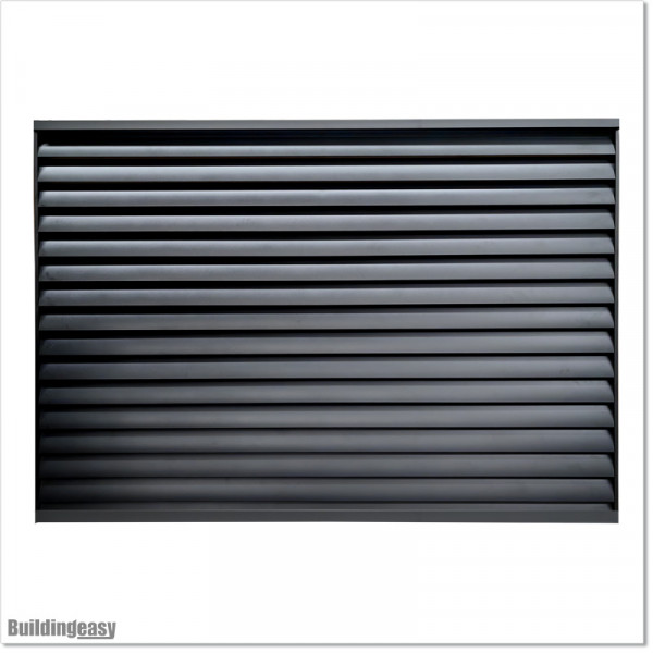 Aluminium Louver Fence Frame Look is 1.8M high and 1.8M wide. Colour is Matte Black.