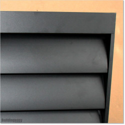 Aluminium Louver Fence Frame Look is 1.8M high and 1.8M wide. Colour is Matte Black.