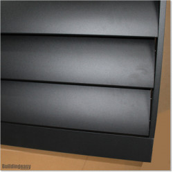 Aluminium Louver Fence Frame Look is 1.8M high and 1.8M wide. Colour is Matte Black.