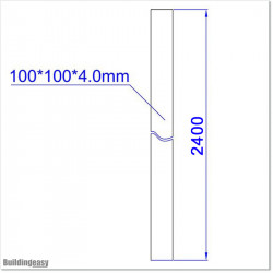 Post is 100 X 100 and 4mm wall thickness. Post is powder coated in RAL6017 (Anthracite Grey) colour