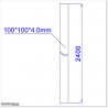 Post is 100 X 100 and 4mm wall thickness. Post is powder coated in RAL6017 (Anthracite Grey) colour