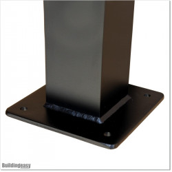 Steel Post with Base 100 X 100 and 3.2mm wall thickness. Colour is Matte Black
