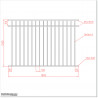 Angle Fence panel is 1.2M high (when not tilted) and 2.4M wide