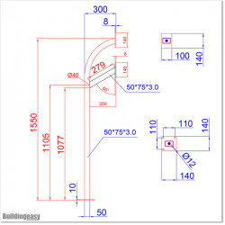 Double Gooseneck aluminium post to mount Keypads or Intercoms