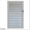 Aluminium Louver Pedestrian Gate 1M wide in Silver Pearl With Key Lock
