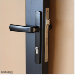 Aluminium Louver Pedestrian Gate 1M wide in Matte Black With Parts 1.8M high