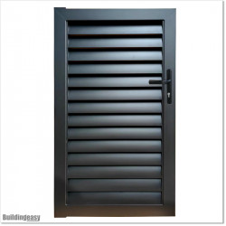 Aluminium Louver Pedestrian Gate 1M wide in Matte Black With Parts 1.8M high