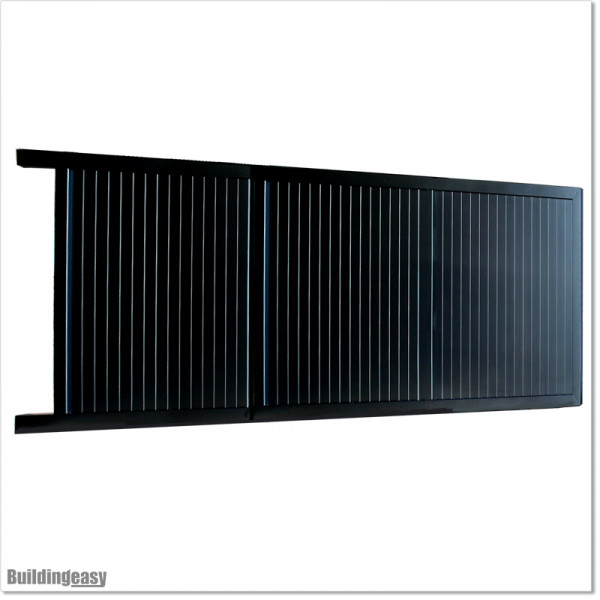 Gate is 4.8M wide and gate height is 1.8M. Gate fits 4.5M post gap