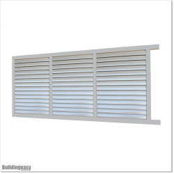5.0M Wide & 1.8M High Flat Top Louver Sliding Gate in Silver Pearl Colour.