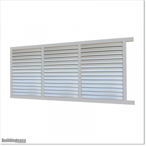 5.0M Wide & 1.8M High Flat Top Louver Sliding Gate in Silver Pearl Colour.