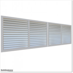 This louver gate is 5.6M wide and gate height is 1.65M. Gate colour is Silver Pearl.