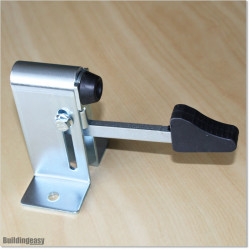 Self-locking and adjustable swing gate stopper. Use it when the gate is at open position