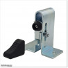 Self-locking and adjustable swing gate stopper. Use it when the gate is at open position