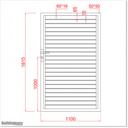 Gate is 1100mm wide (excluding hinge width) and height is 1815mm. Gate comes with Lock