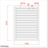 Gate is 1100mm wide (excluding hinge width) and height is 1515mm