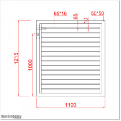 Gate is 1100mm wide (excluding hinge width) and height is 1215mm. Gate comes with Lock