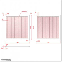 Aluminium Tongue and Groove Gate. Gate is 3.5M wide and gate height is 1.75M.