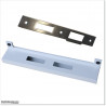 Aluminium Louver Pedestrian Gate 1M wide in Silver Pearl With Key Lock