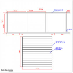 5.0M Wide & 1.8M High Flat Top Louver Sliding Gate in Silver Pearl Colour.