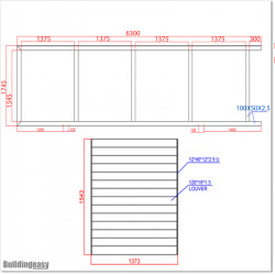 6M Wide & 1.8M High Flat Top Louver Sliding Gate in Iron Sand Colour.