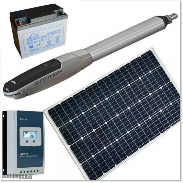 150W / 100AHr Solar Operated single swing gate opener for medium duty applications