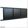5.5M Wide & 1.8M High Flat Top Louver Sliding Gate in Matte Black Colour.